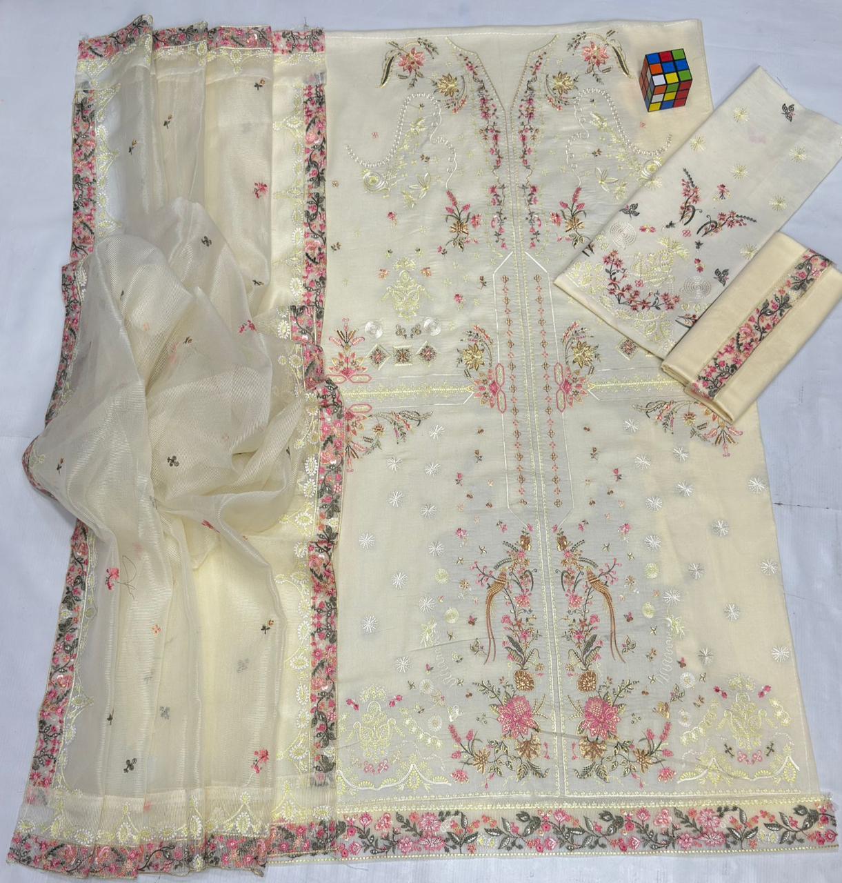 Qalamqar 1148 | Unstitched Airjet Lawn Suit
