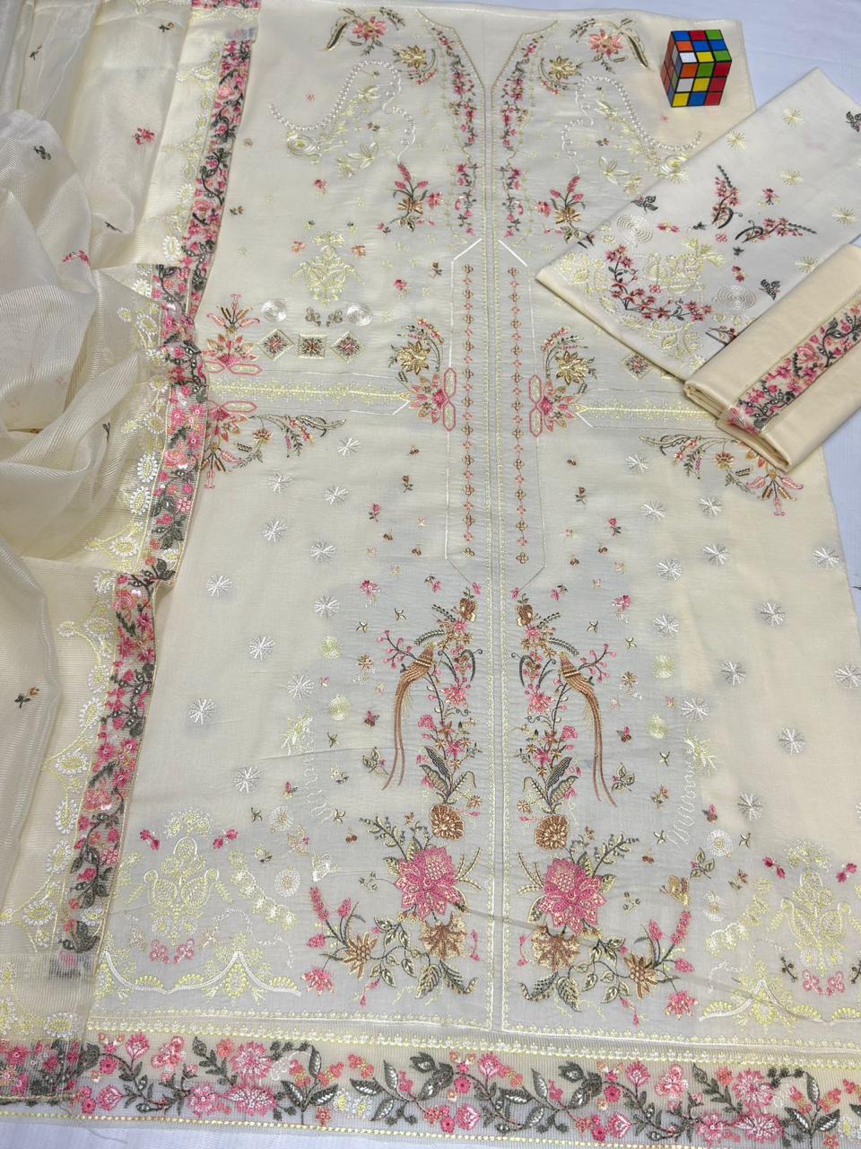 Qalamqar 1148 | Unstitched Airjet Lawn Suit