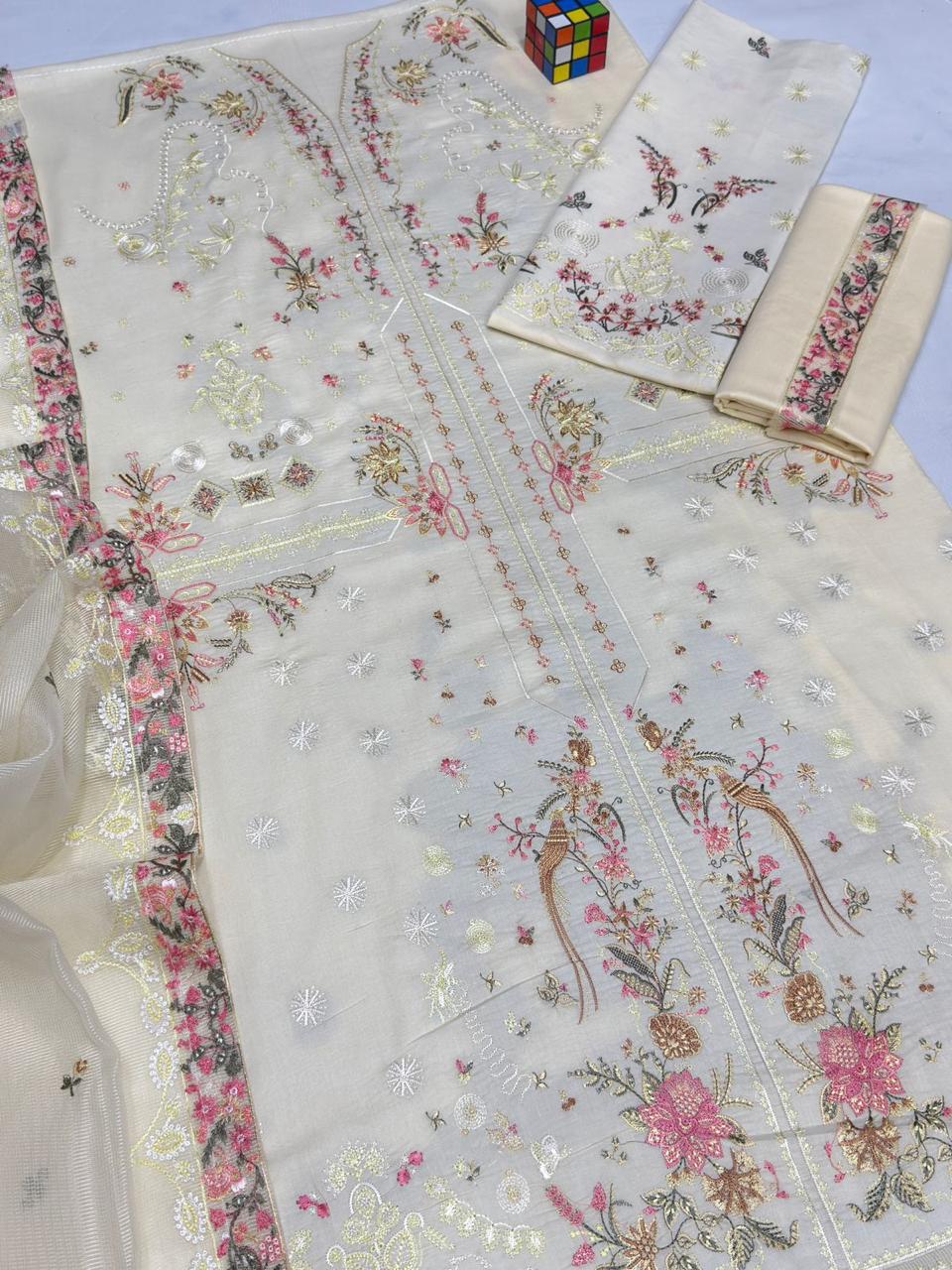 Qalamqar 1148 | Unstitched Airjet Lawn Suit