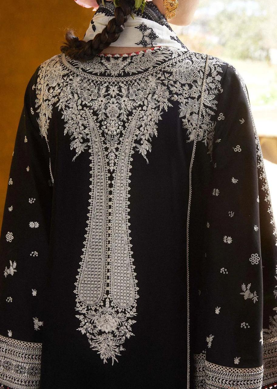 Hussain Rehar 1100 Summer Collection | Pure Airjet Lawn with Karandi Net Dupatta & Heavy Embroidery