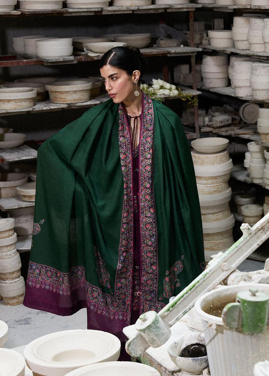 Hussain Rehar 1143 Summer Collection | Pure Airjet Lawn with Voil Printed Dupatta & Heavy Embroidery