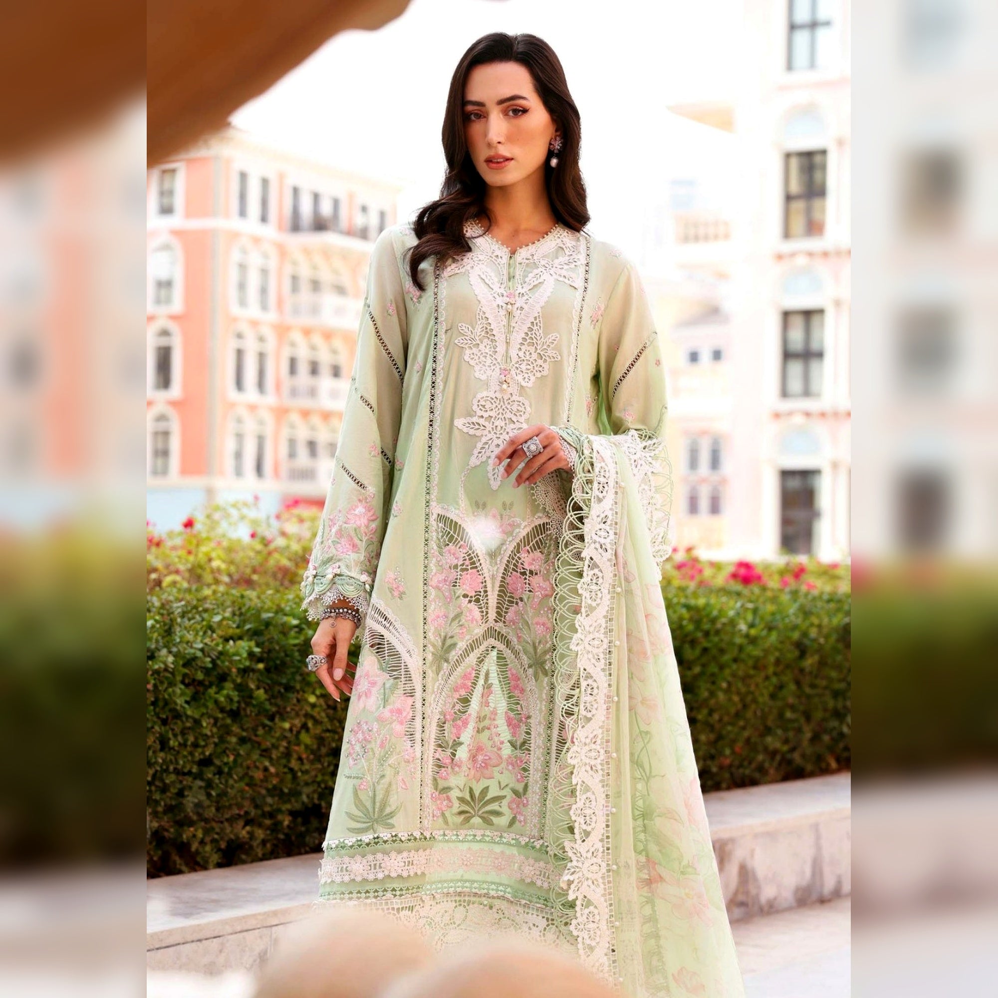 Maria B Embroidered 3PC Unstitched ✨
Embroidered Shirt • Printed Swiss Voil Dupatta • Ready Embroidered Pallu