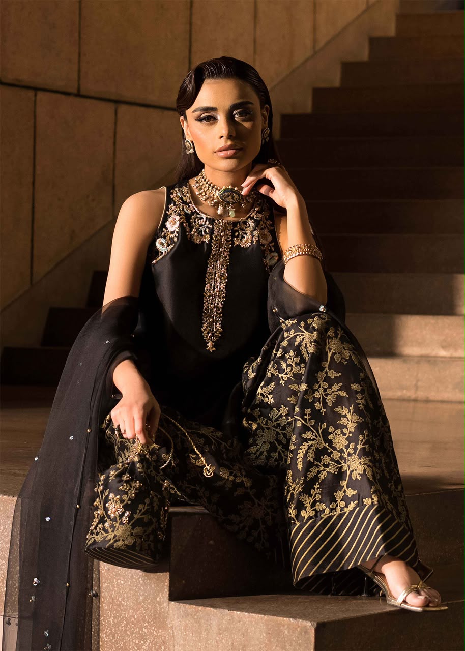 Ethnic Silk 3PC Unstitched Suit With Organza Ready To Wear Duppata