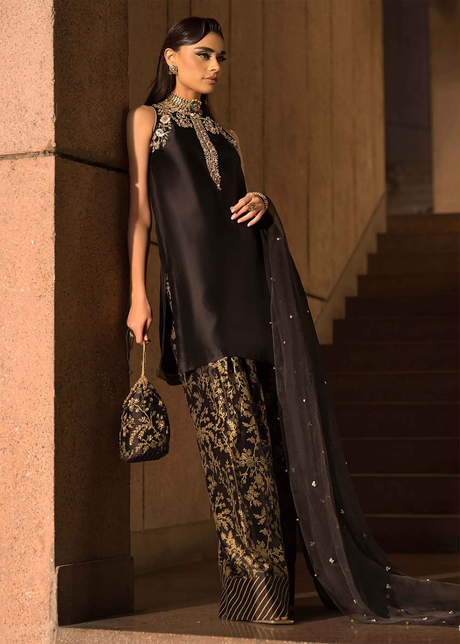 Ethnic Silk 3PC Unstitched Suit With Organza Ready To Wear Duppata